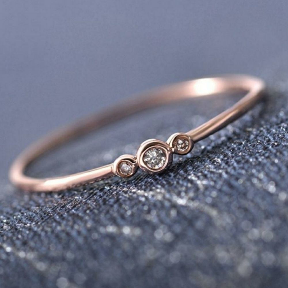 Dainty Triple CZ Ring